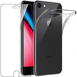 Vetro Temperato + Custodia Trasparente iPhone 7/8