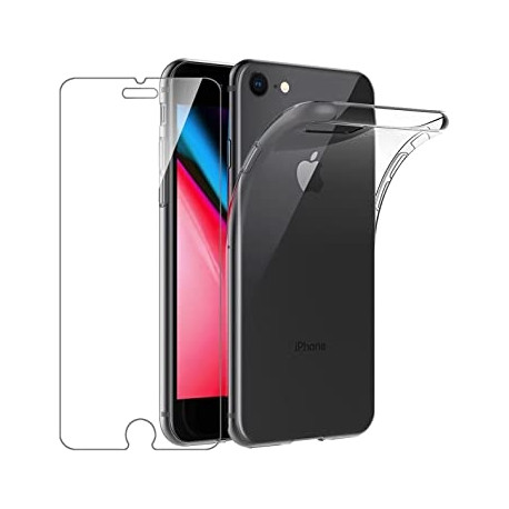 Vetro Temperato + Custodia Trasparente iPhone 7/8