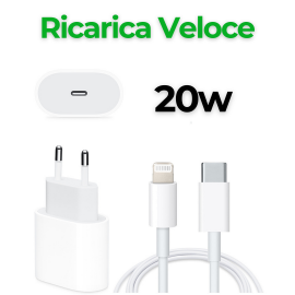 KIT Ricarica Veloce (Alimentatore 20W + Cavo)